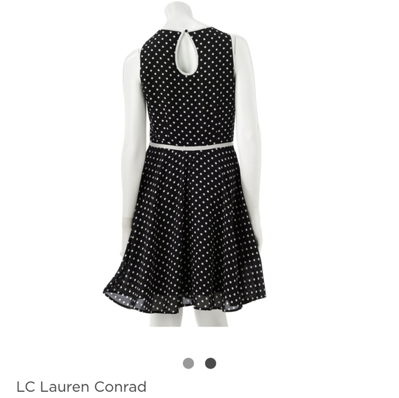 LC Lauren Conrad Black & White Polka Dot Dress - 6 - Picture 4 of 9